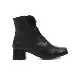 Bota Feminina Couro Bico Quadrado Preta - Miami - 383-04