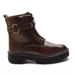 Bota Feminina Franshoes Angel Cano Curto com Zíper e Spike Capuccino