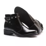 Bota Feminina Franshoes Melissa com Spike e Fivela Lateral Preta
