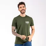 Camiseta Masculina Franshoes Casual 100% Algodão Gota Verde Manga Curta