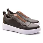 Kit 2 Pares Sapatênis Masculino Franshoes Full Preto e Café com Elástico