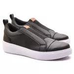 Kit 2 Pares Sapatênis Masculino Franshoes Full Preto e Café com Elástico