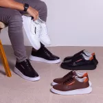 Tênis Casual Masculino Vancouver em Couro Preto Sola preta