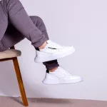 Tênis Casual Masculino Vancouver em Couro Branco Sola Branca