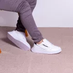 Tênis Casual Masculino Vancouver em Couro Branco Sola Branca