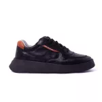 Tênis Casual Masculino Vancouver em Couro Preto Sola preta