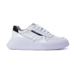 Tênis Casual Masculino Vancouver em Couro Branco Sola Branca