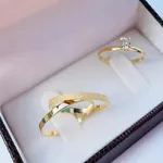 Trio Alianças de Casamento em Ouro 18K Hidrolândia