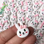 Mini Coelho Resina Branco (4 unidades)