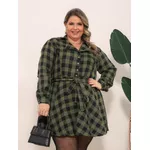 Kit Camisa e Chemisier Xadrez Verde Musgo e Preto 