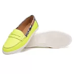 Mocassim Casual Feminino Amarelo Neon