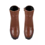 Bota Coturno Couro Issy Plain Havana Tratorada