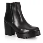 Bota Coturno Couro Issy Plain Preto Tratorada