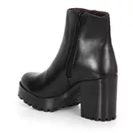 Bota Coturno Couro Issy Plain Preto Tratorada
