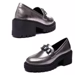 Mocassim Dongwe Couro Inox