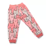 Conjunto Moletom Infantil Blusa de Frio e Calça Personagens Gatinhos Rosa
