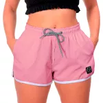 Kit 3 Shorts Feminino Preto Branco e Rosa Moda Praia ou Academia W2 Premium