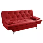Sofá Cama 3 Lugares Multiuso Austria Vermelho em Suede