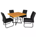 Mesa Com 4 Cadeiras Preta Opcionais - Jade