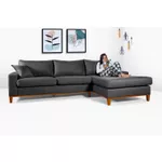 Sofá 4 Lugares Living Califórnia Com Chaise Direito em Linho Grafite