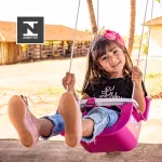 Balanço Infantil Bebê De Plástico Criança Completo Aprovado Inmetro Rosa