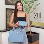Kit Bolsa Feminina Castelo Relax Azul Aço - Zuí Brasil 