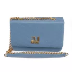 Bolsa Clutch Azul Aço Pequena De Lado Alça De Corrente Zuí Brasil