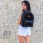 Mochila Couro Ecológico Preta Zuí Brasil