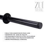 Kit Barra Body Pump 1.30m + 2 Barras 40cm + 6 Presilhas Treino Musculação Zuí Brasil 