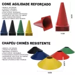Kit Treino Corda de Pular + 10 Cones + 10 Pratos + Escada Agilidade + Roda Abdominal Zuí Brasil