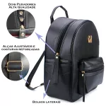 Mochila Couro Ecológico Preta Zuí Brasil