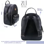 Mochila Couro Ecológico Preta Zuí Brasil