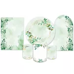 Kit Casadinho + Painel Romano Tema Floral Verde