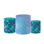 Trio Capas de Cilindros Sublimados Decorativo Tema Infantil Menina Princesa Ariel Pequena Sereia