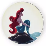 Capa Painel Redondo Decorativo Tema Ariel Princesa Decoração Menina Infantil
