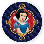 Capa Painel Redondo Decorativo Tema Princesa Branca de Neve Decoração Festa Menina