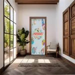 Capa De Porta Em Tecido Sublimado 2,0x0,8m C/ Elástico Decoração Tema Escola Decoração Profissões