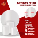 Kit Capa Painel Redondo + Capa Trio Cilindros Sublimados Malha New Decorativo Tema Branca de Neve Cute Infantil Decoração