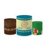Trio Capas de Cilindros Sublimados Decorativo Tema Moana Decoração Festa Infantil Menina
