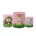 Trio Capas de Cilindros Sublimados Decorativo Tema Safari Decoração Festa Infantil