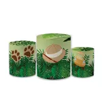 Trio Capas de Cilindros Sublimados Decorativo Tema Safari Decoração Festa Infantil