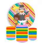 Kit Capa Painel + Trio Cilindros Mundo Bita Colorido Arco Iris