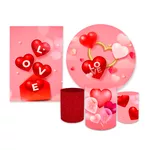 Kit Casadinho Tema Dia Dos Namorados Coração Vermelho