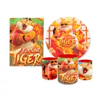 Kit Casadinho Capa Painel + Trio Capa Cilindros Tema Tigrinho