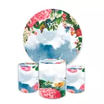 Kit Capa Painel + Trio Cilindros Floral Preto 09