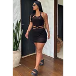Vestido Macaquinho Tricot Argola Preto