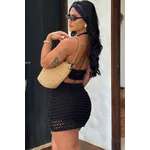 Vestido Macaquinho Tricot Argola Preto