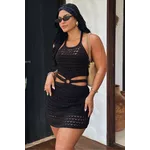 Vestido Macaquinho Tricot Argola Preto