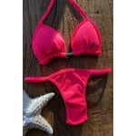 Biquíni Marquinha de Fita Rosa Neon Textura