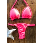Biquíni Marquinha de Fita Rosa Neon Textura